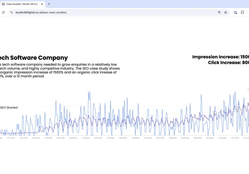 Tech Software Company: 800% Click Increase