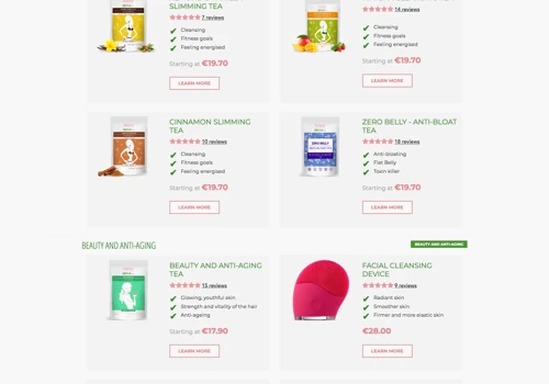 Shopify Web Development for Detox Tea Store