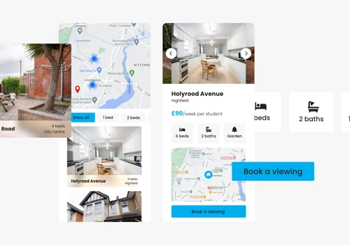 Student letting agency website and content