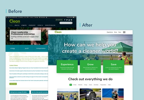 Before & After Website Redesign for Clean Foundation