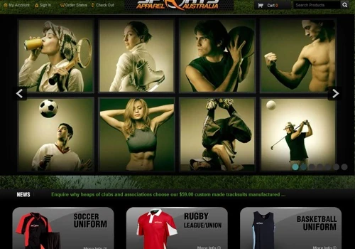 Magento Store Design "Sport Sapparel Australia"