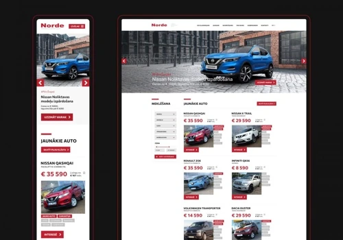 Used and new car webpage Norde