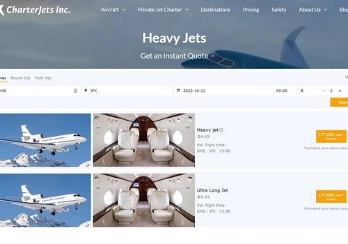 Website creating for CharterJets inc.com