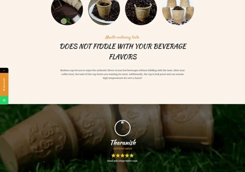 Bonbon cups Website Designed by webzschema