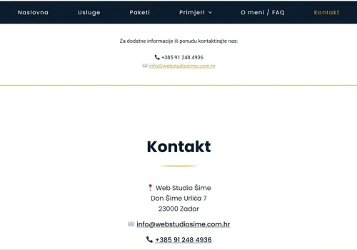 Web Studio Šime Website