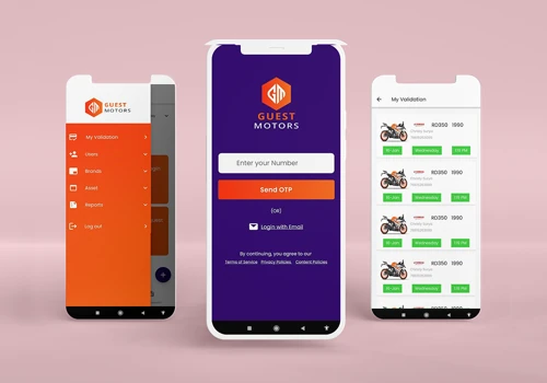 Guess motors mobile app development