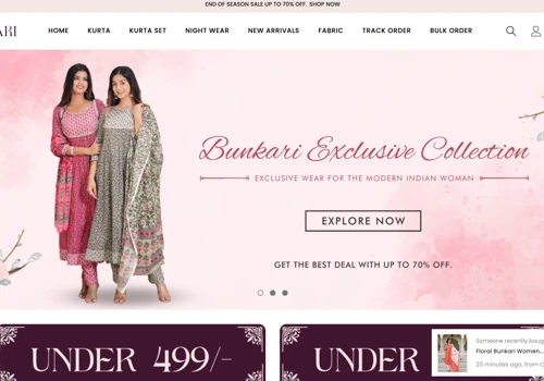Ecommerce Platform For Bunkari