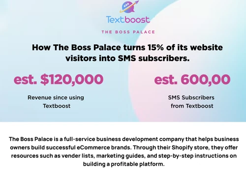 $120,000 through SMS for ecom store since joining