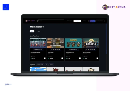Initial UI Design for NFT Marketplace Ulti Arena