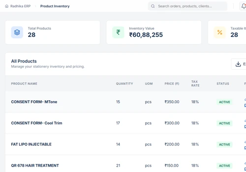 ERP and billing software for Stationery