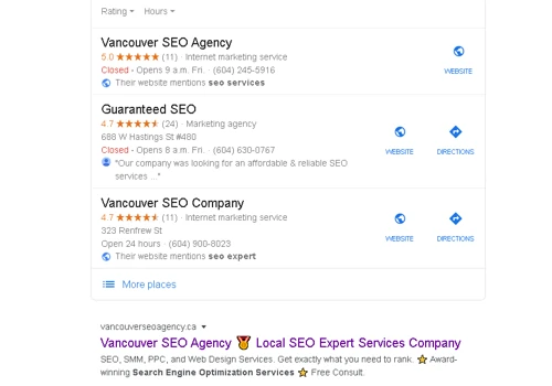 Rank #1 — "Vancouver SEO Experts"