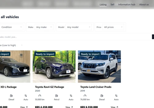 A car dealership website