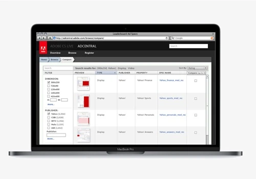 ADOBE - Interface design + UX design