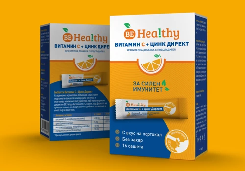 Brand design and packaging for BeHealty Vitamin C + Zn Direct