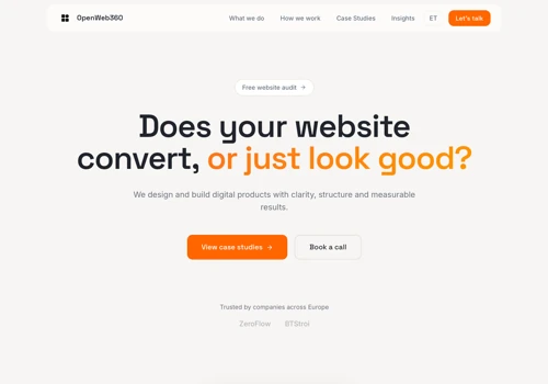 OpenWeb360 – B2B Web Studio Website