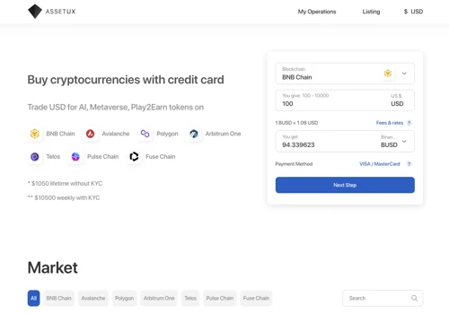 Assetux - buy crypto with a credit card