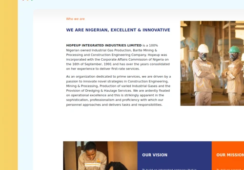 Hopeup Industries website