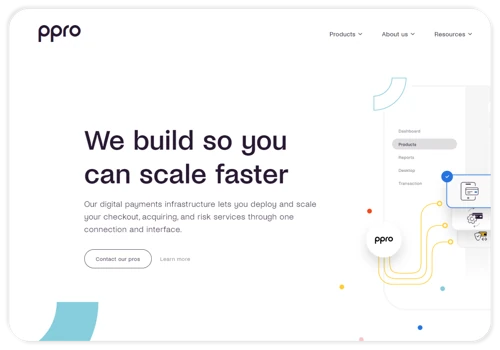 Development of the PPRO Ltd company website.