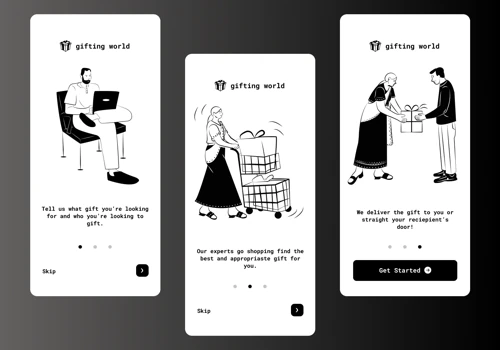 The Minimalist Onboarding Process UI of a Gifting App
