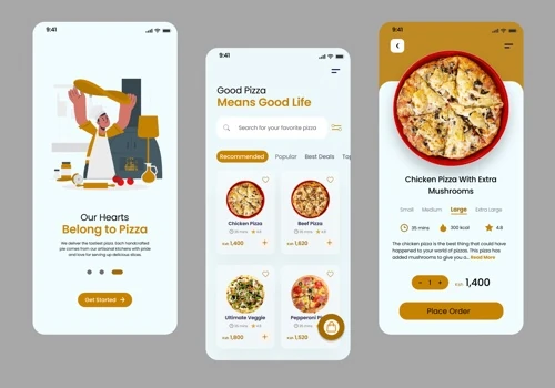 Modern UI Design for an Organic Pizza Delivery Business in Nairobi