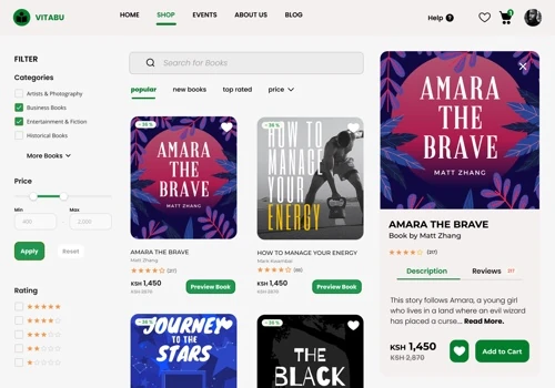 The Clean and Modern UI Design Concept for an Online Book Store
