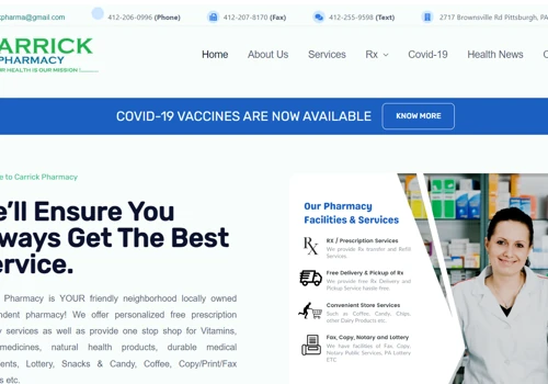 Pharmacy Website with Appointment Booking Service