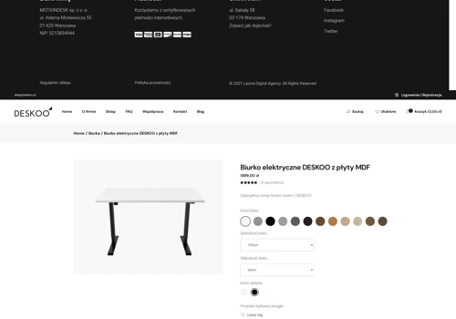 E-commerce platform for top quality desks