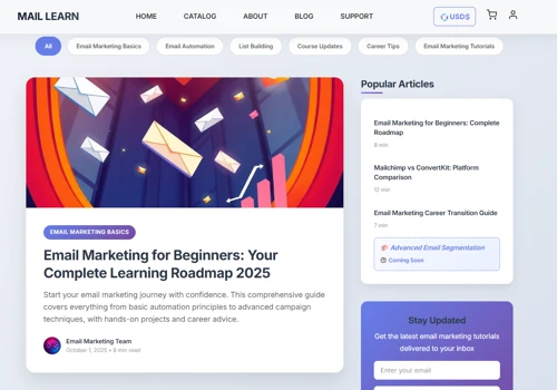 Educational Platform Website for Mail Learn