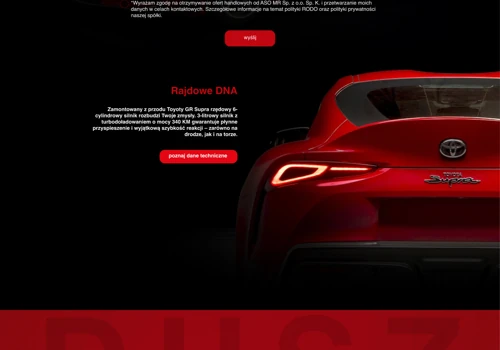 Web design Toyota Supra