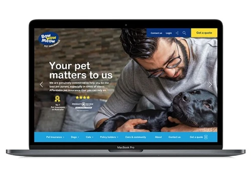 Bow Wow Meow - Pet Insurance Website Design