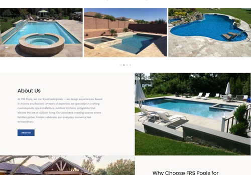 Website Development And Design of FRS Pools
