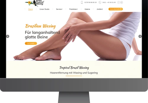 Webseite für Brasil Tropical Waxing