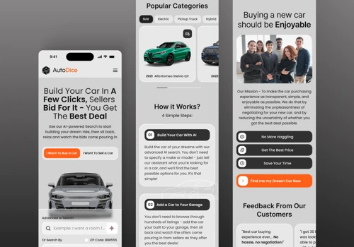 UI UX Design for Smart Car Bidding Website