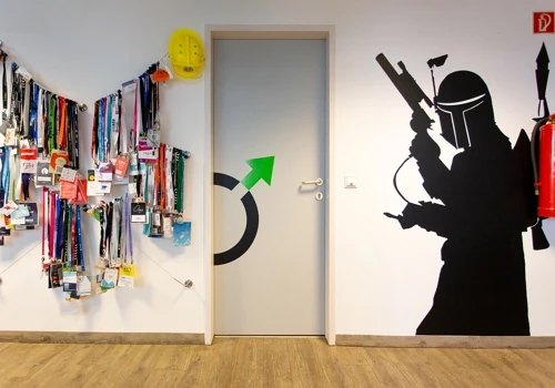 conf badge wall