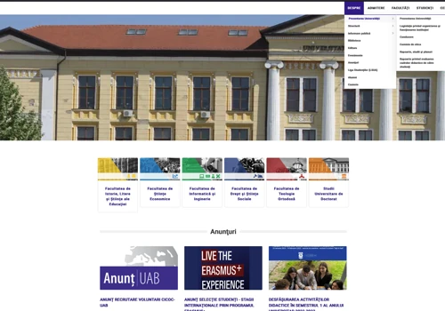 University website - custom CMS