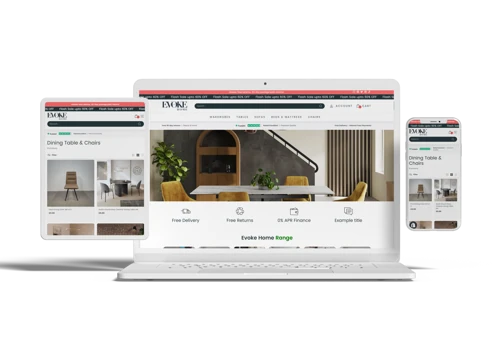 Shopify Web Development for Evoke Home.