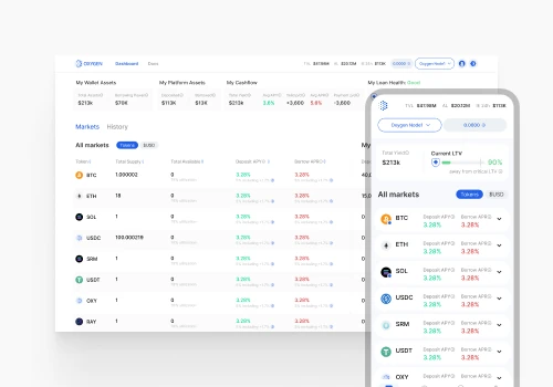 Oxygen - DeFi brokerage web app design