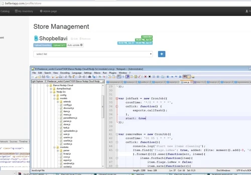 Node.js backend panel development