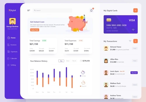 Fintech web app UI/UX design