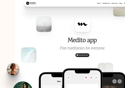 Medito App Landing Page