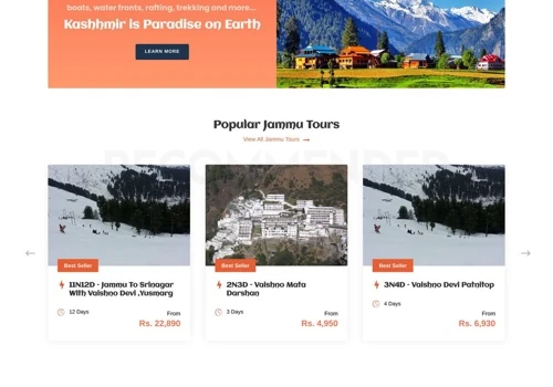 WordPress Tour & Travel Website With Booking
