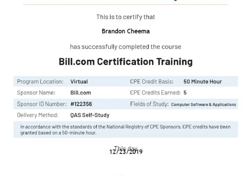 Bill.com Certified Accounting Firm