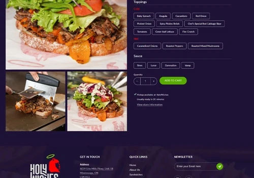Sandwich/Food Shopify store setup