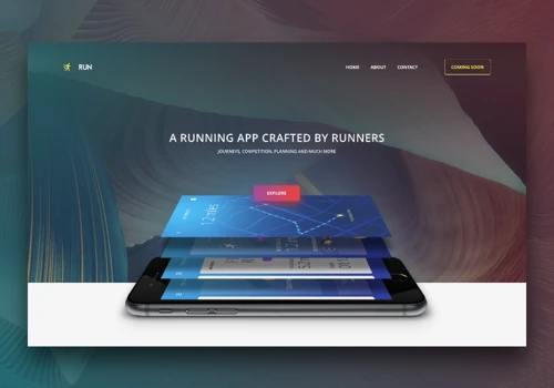 Runn App Startup Website Header