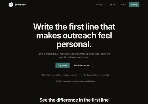 SoWarmly | AI Outreach First-Line Assistant