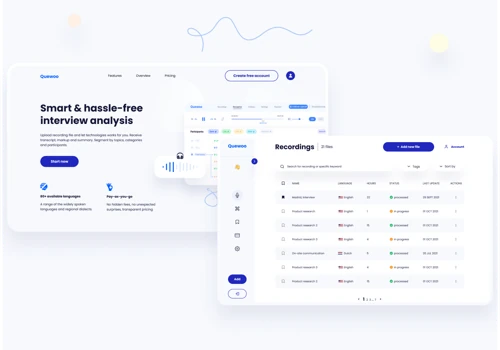 UX/UI design for SaaS start-up | Interview analysis service