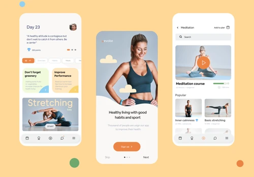 Fitness mobile app design