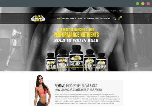 GainsInBulk Nutrients Supply WebSite