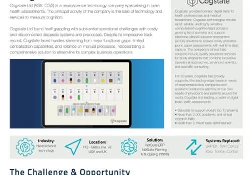 Cogstate centralises with NetSuite
