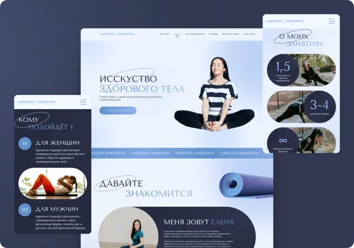 Landing page for fitness and callanetics services.